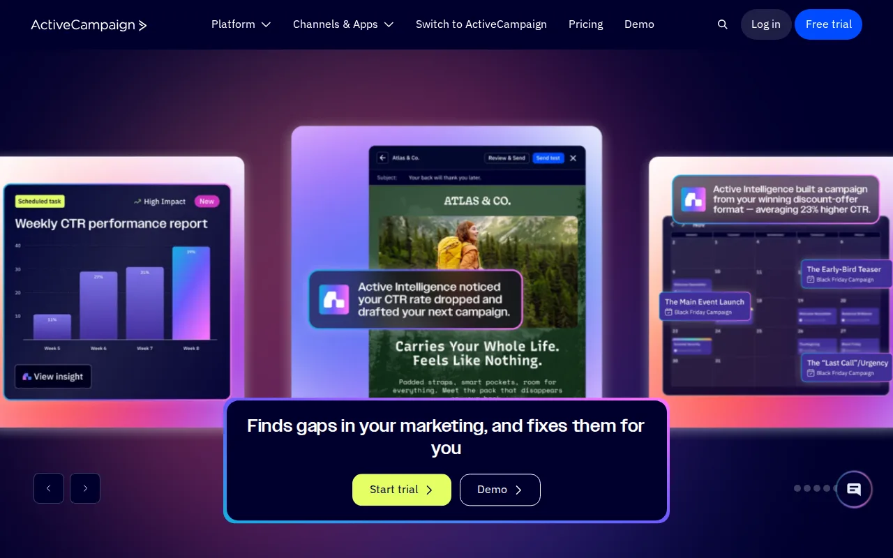 Screenshot of ActiveCampaign