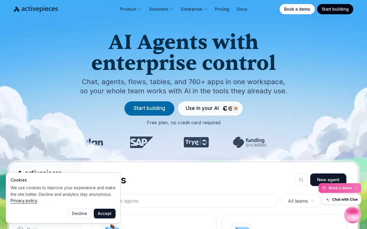 Screenshot of Activepieces
