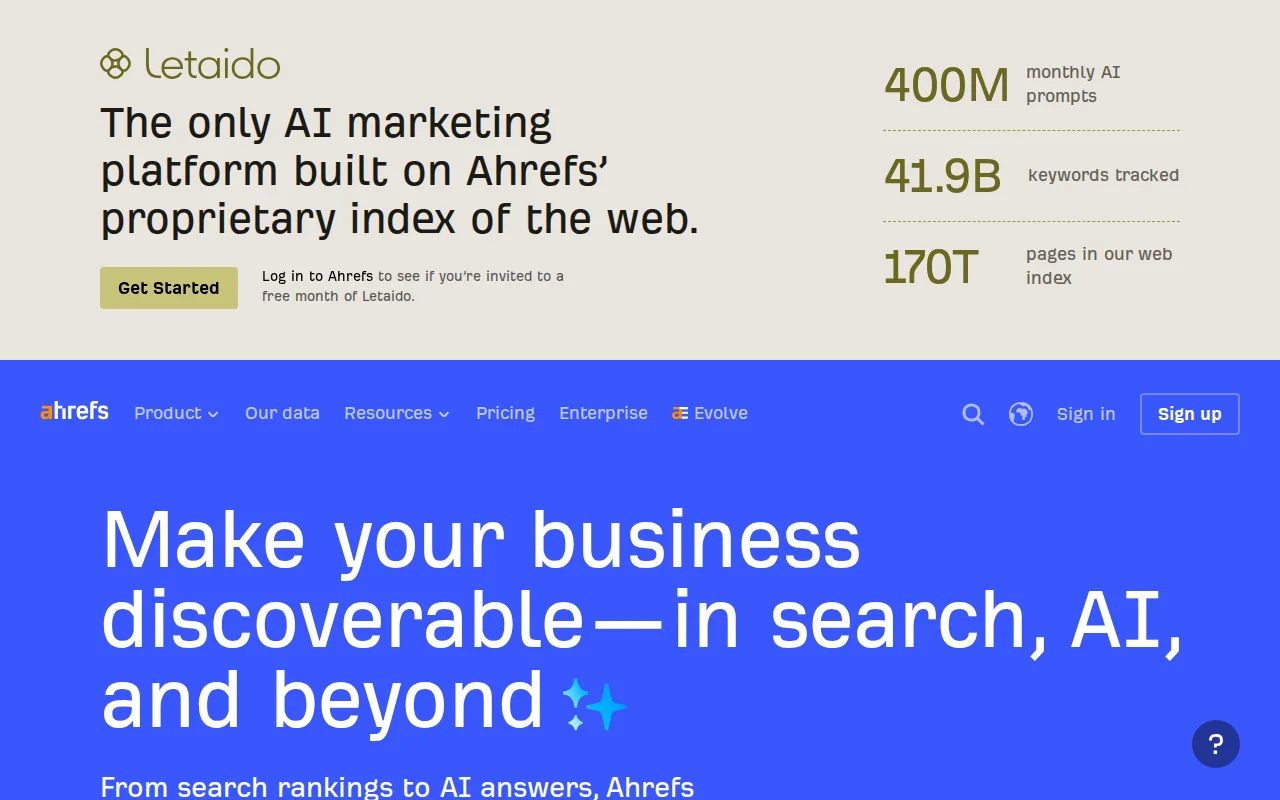 Screenshot of Ahrefs