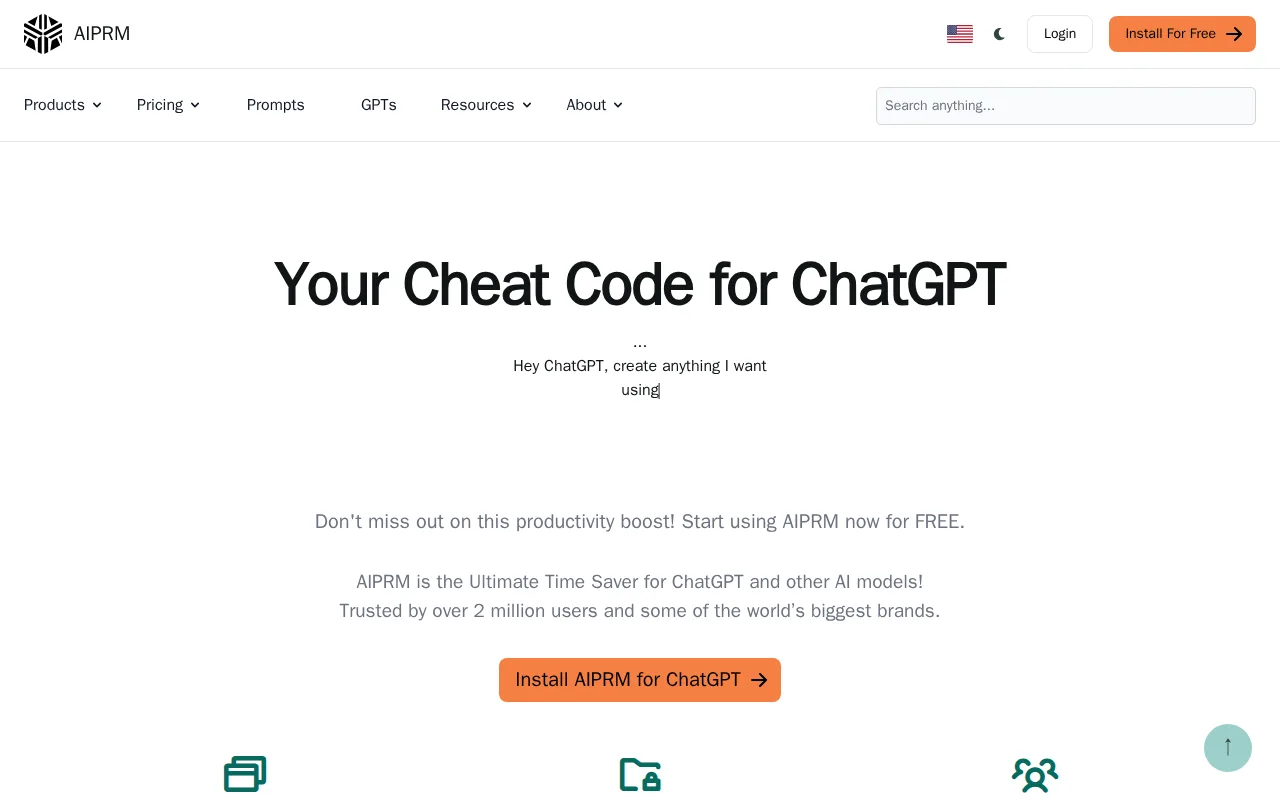 Screenshot of AIPRM