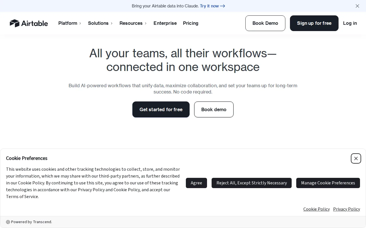 Screenshot of Airtable