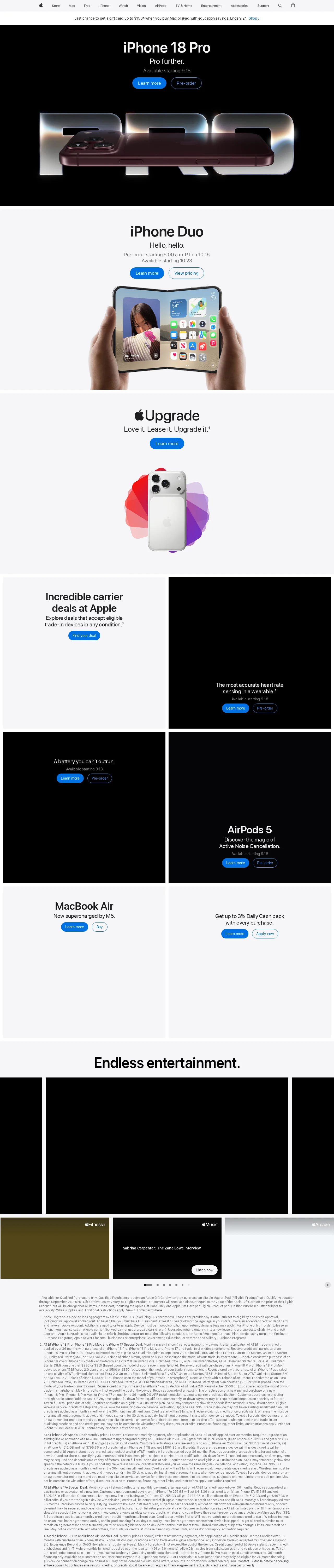 Screenshot of Apple Notes