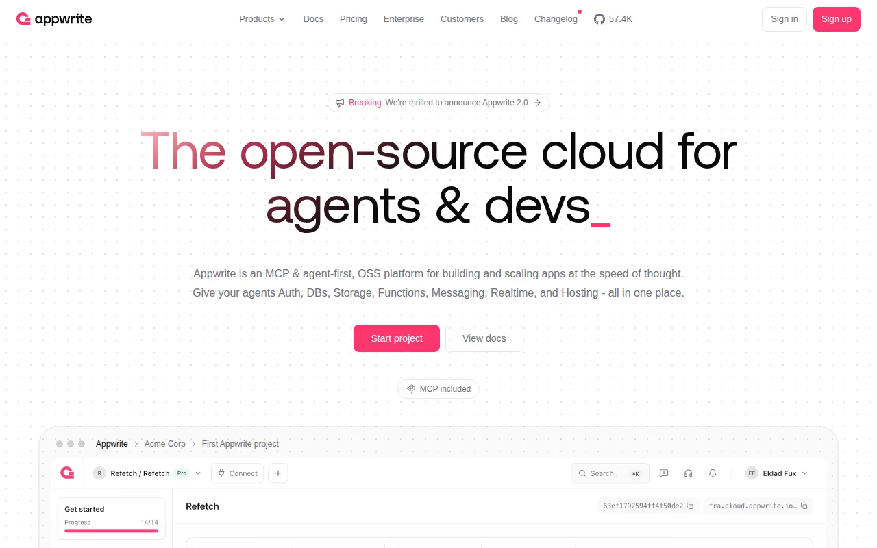 Screenshot of Appwrite