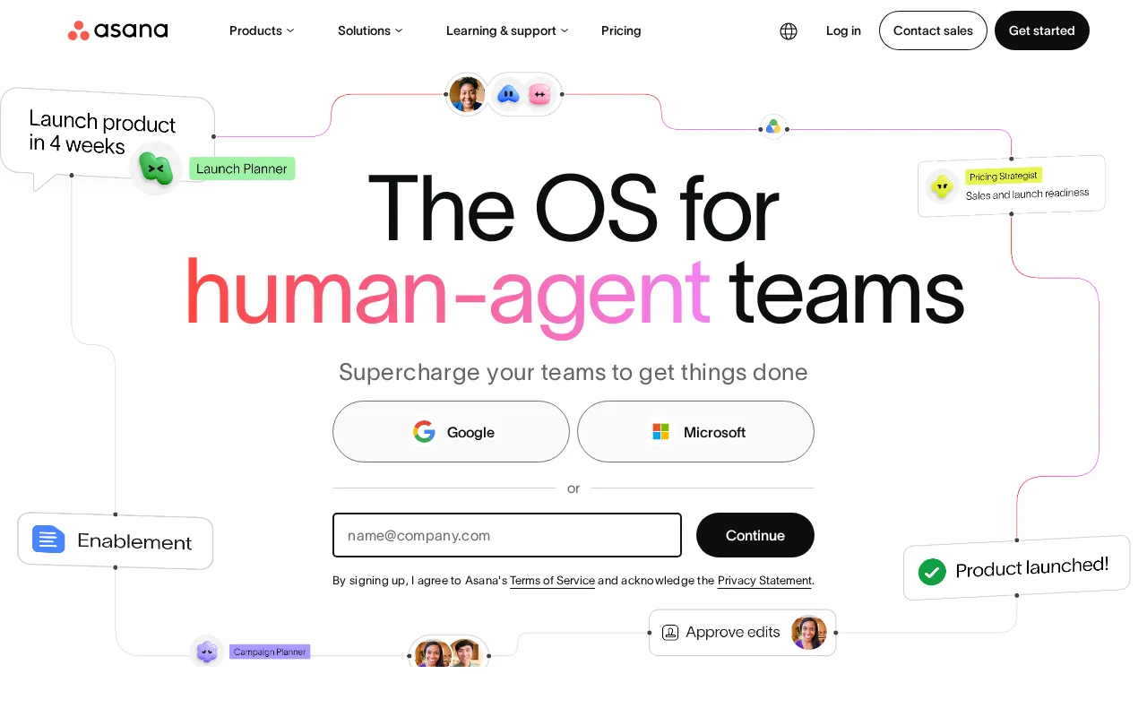 Screenshot of Asana