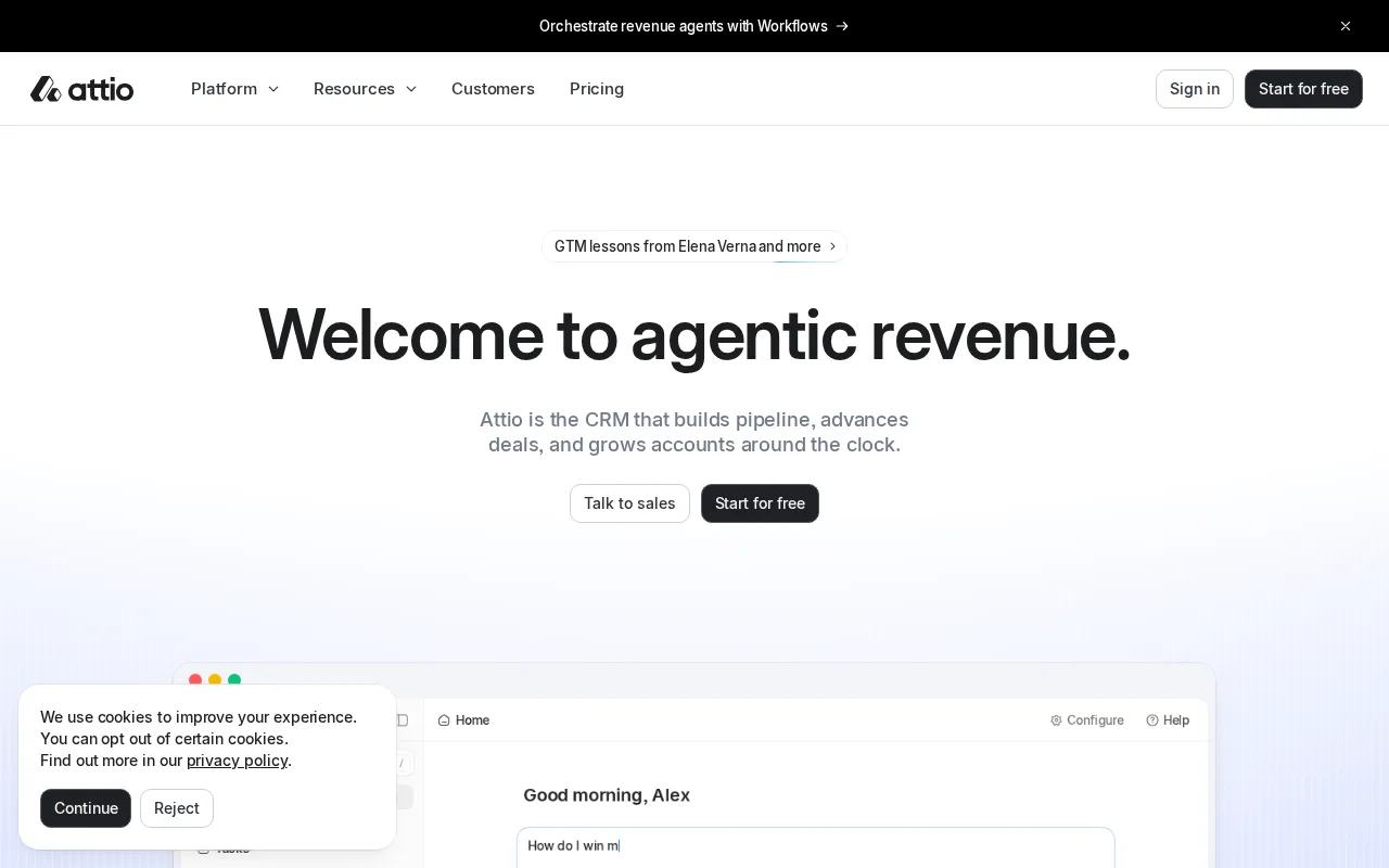 Screenshot of Attio
