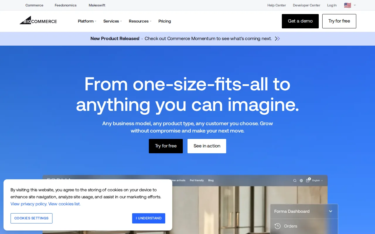 Screenshot of BigCommerce
