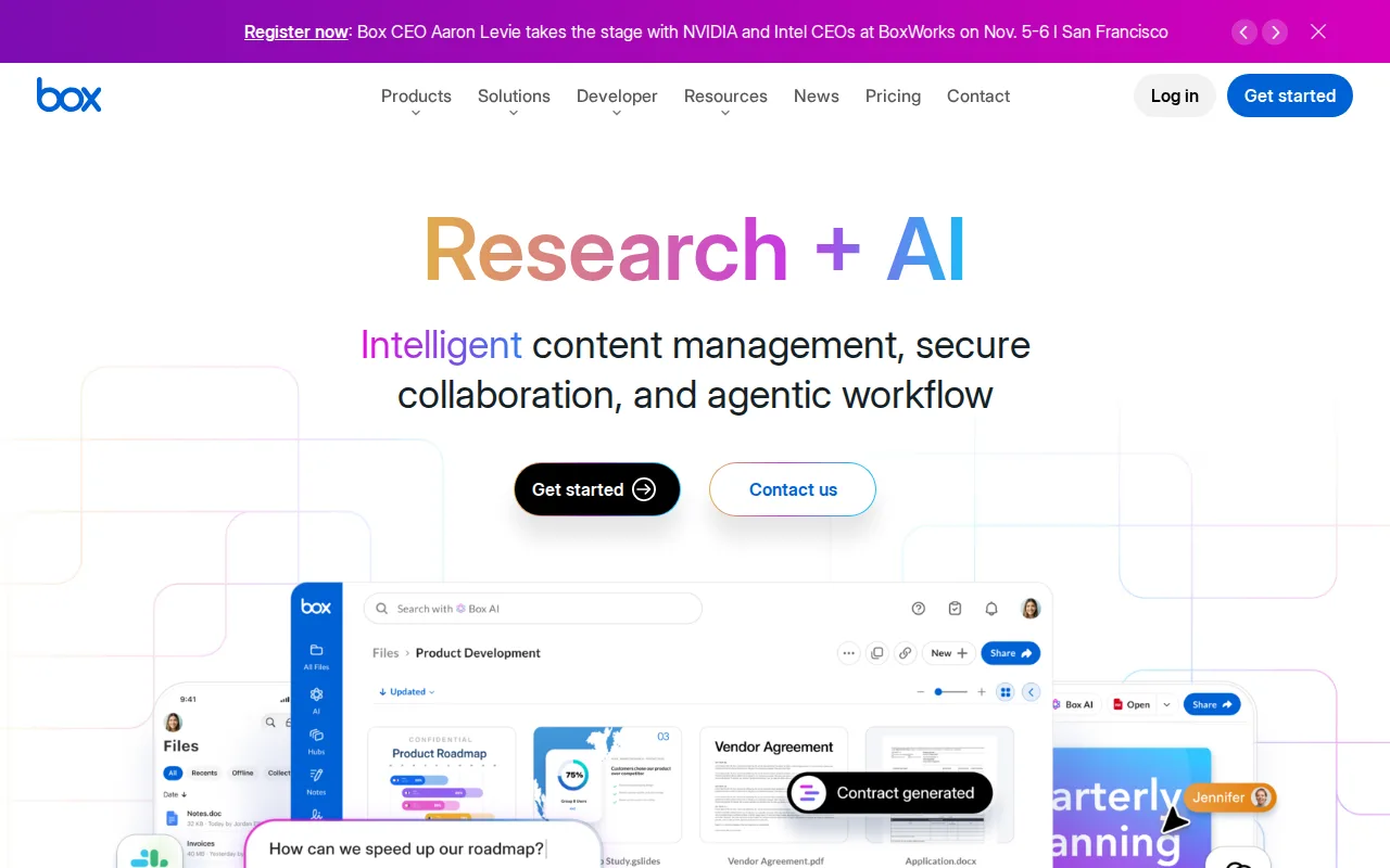 Screenshot of Box