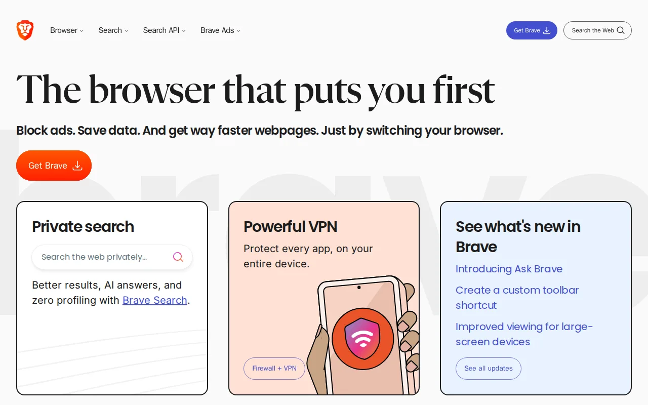 Screenshot of Brave
