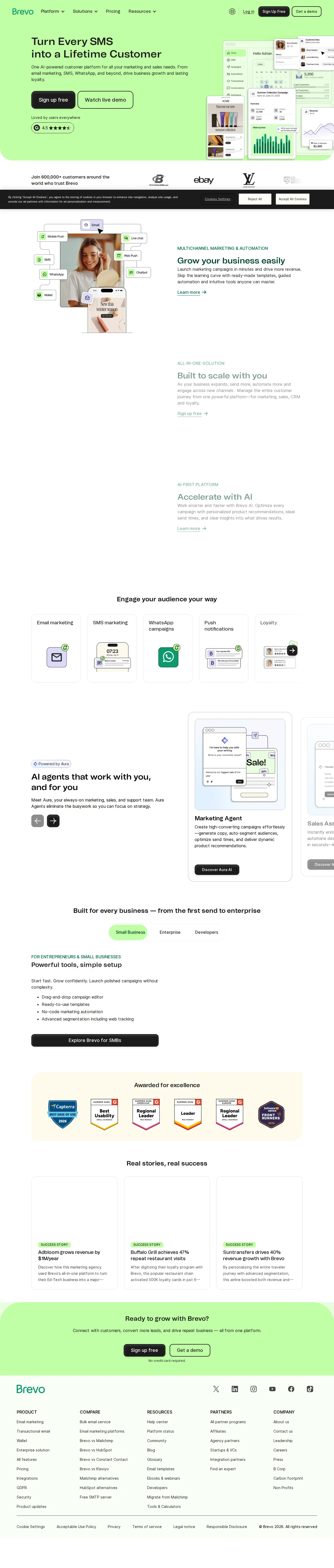 Screenshot of Brevo