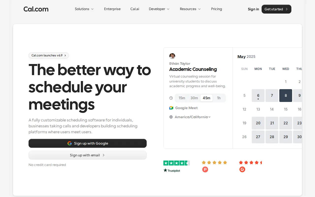 Screenshot of Cal.com