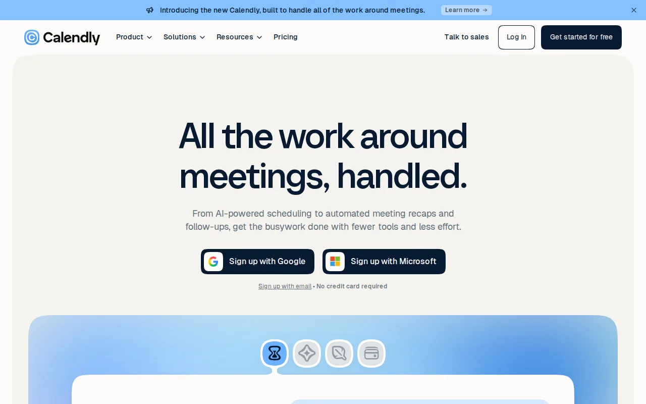 Screenshot of Calendly