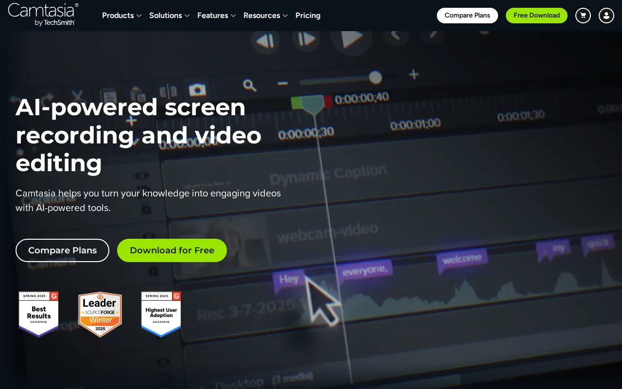 Screenshot of Camtasia