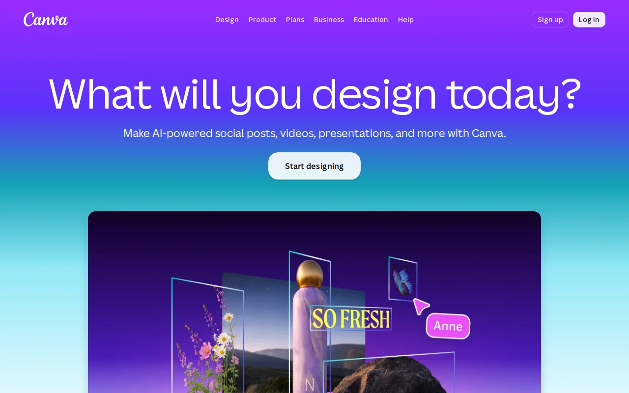 Screenshot of Canva