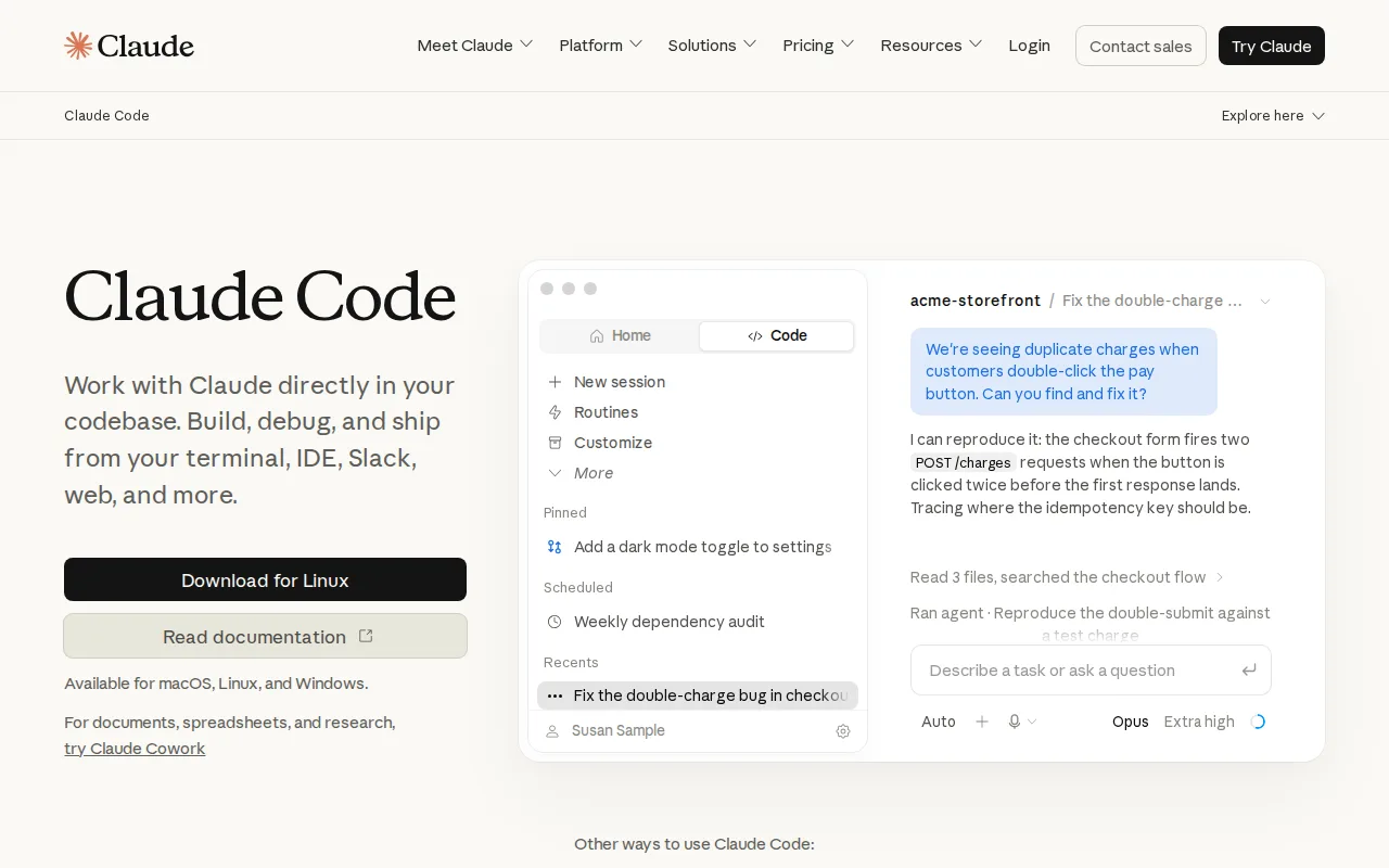 Screenshot of Claude Code