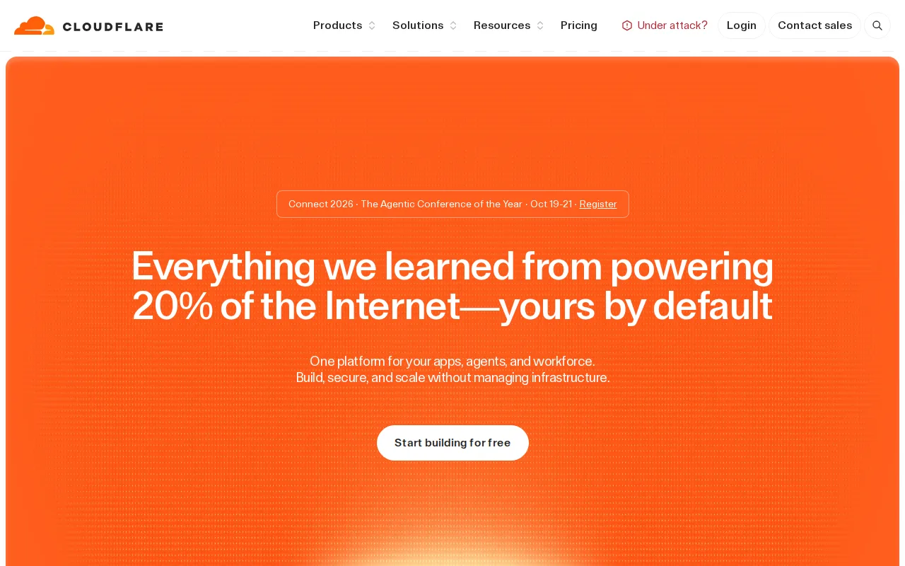 Screenshot of Cloudflare