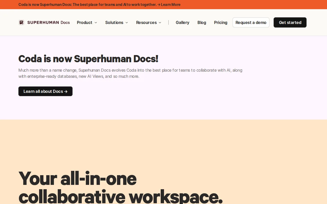 Screenshot of Coda