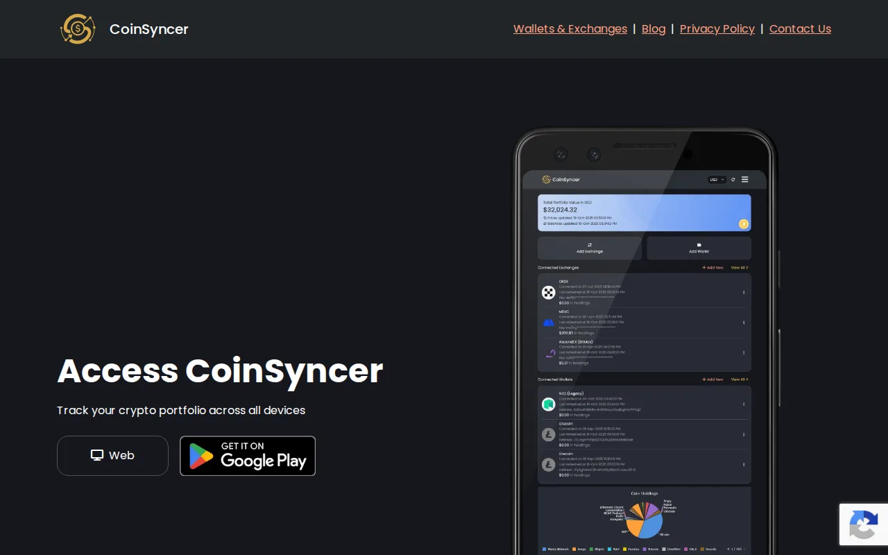Screenshot of CoinSyncer