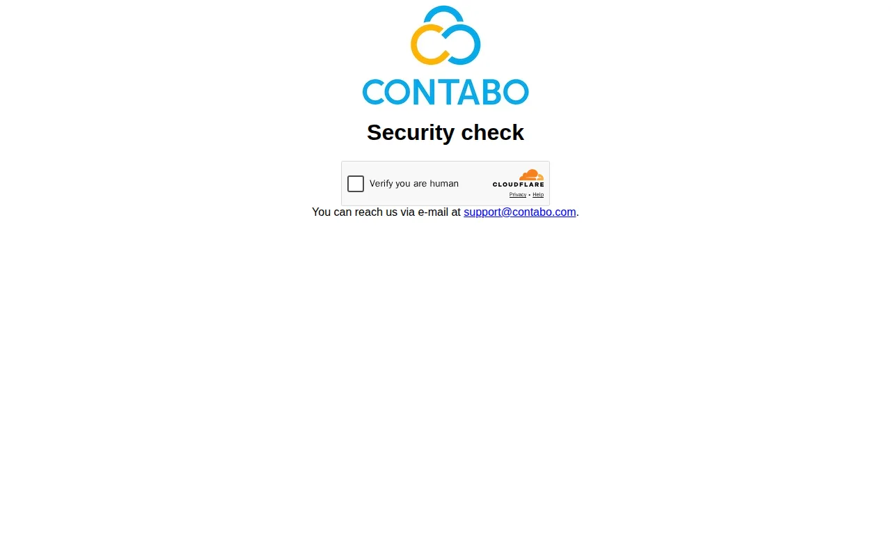 Screenshot of Contabo