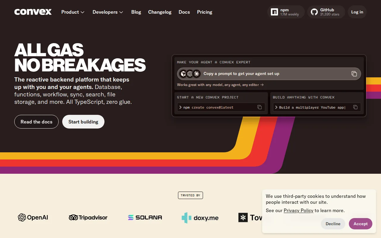 Screenshot of Convex