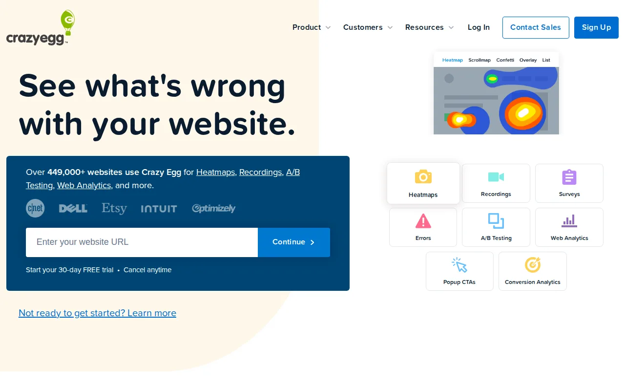 Screenshot of Crazy Egg