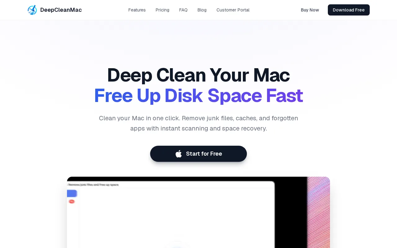 Screenshot of DeepCleanMac