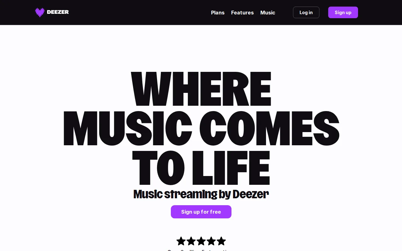 Screenshot of Deezer