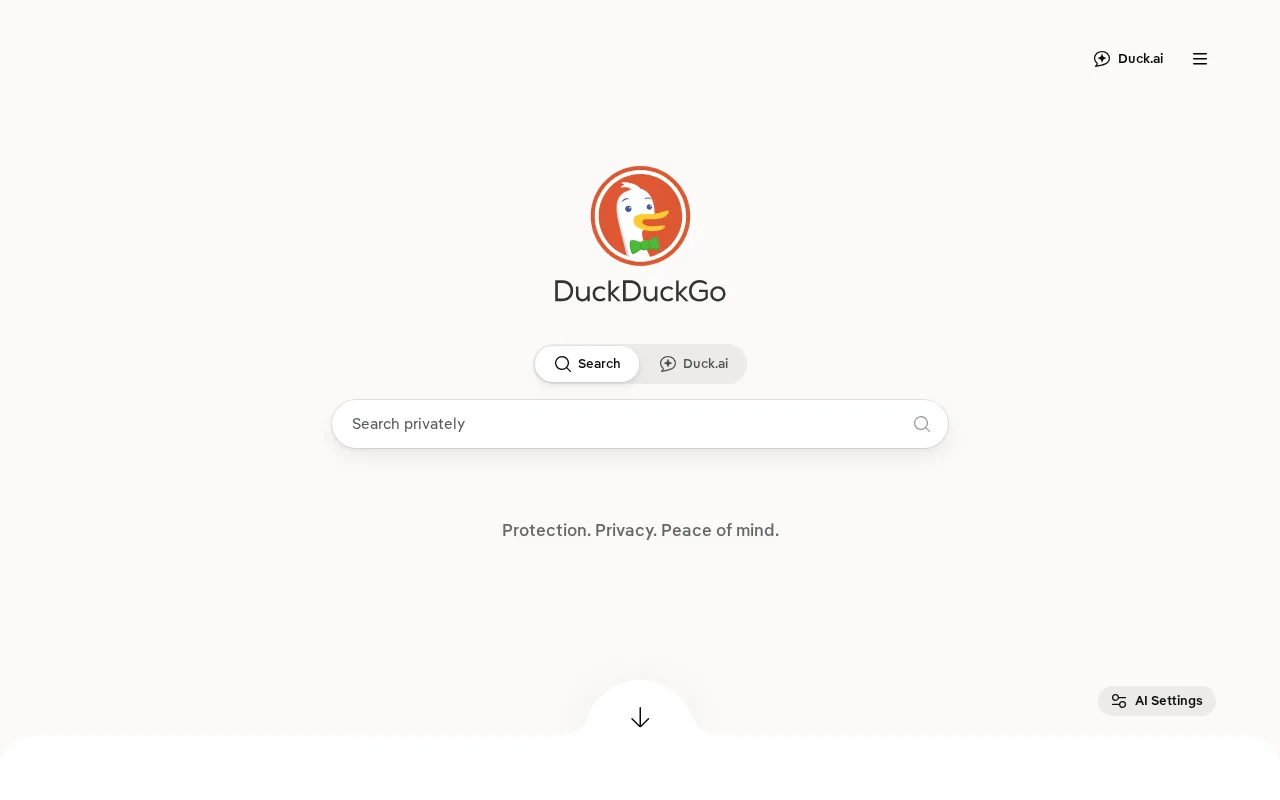 Screenshot of DuckDuckGo