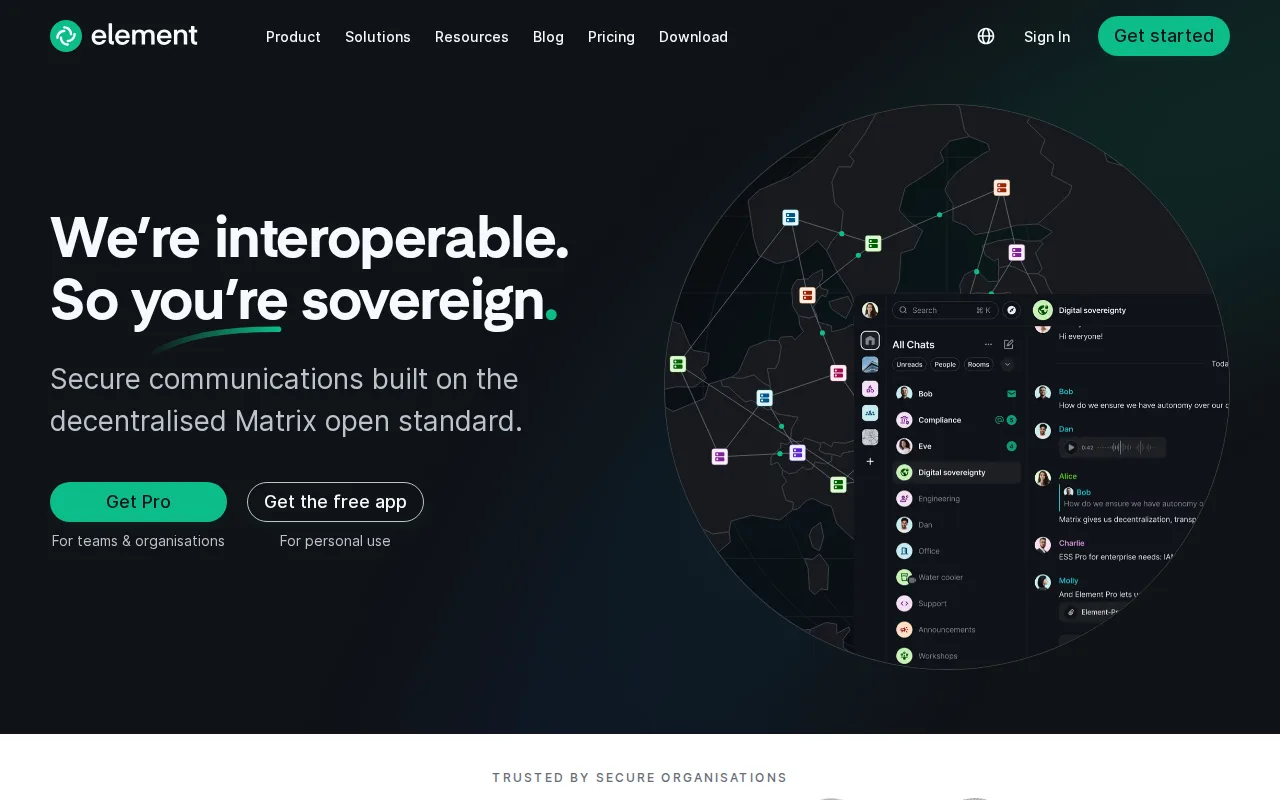 Screenshot of Element