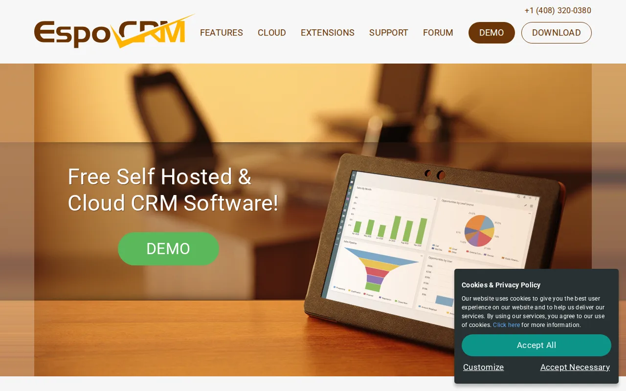 Screenshot of EspoCRM