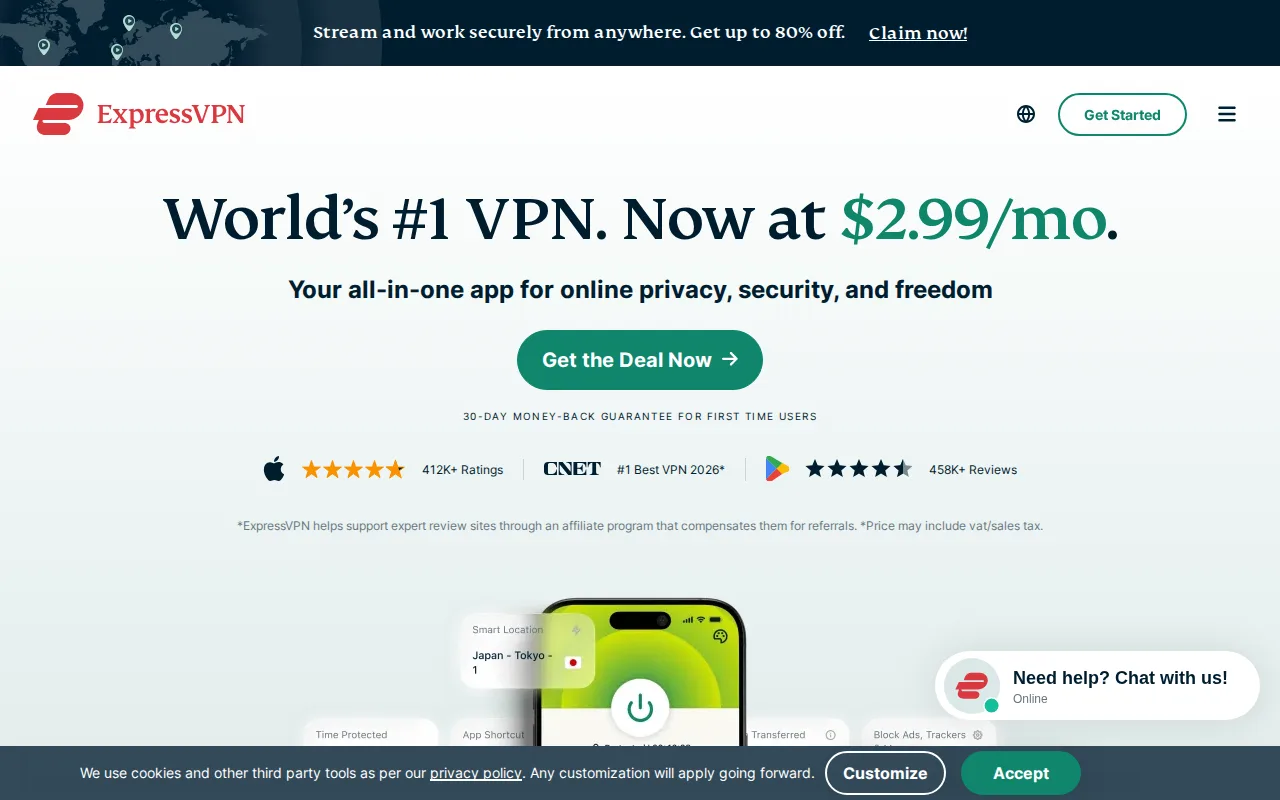 Screenshot of ExpressVPN