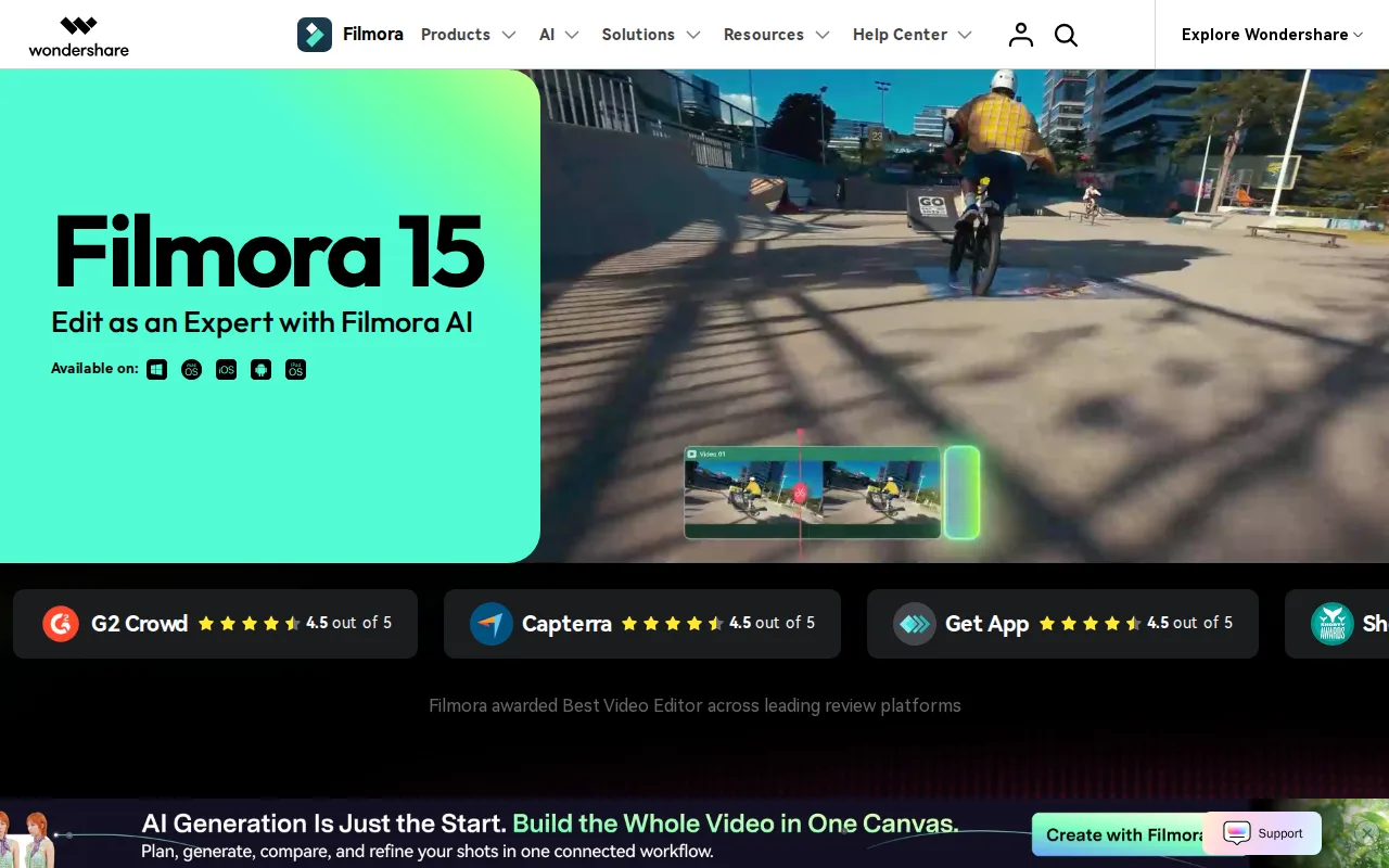 Screenshot of Filmora