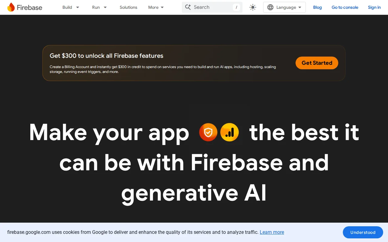 Screenshot of Firebase