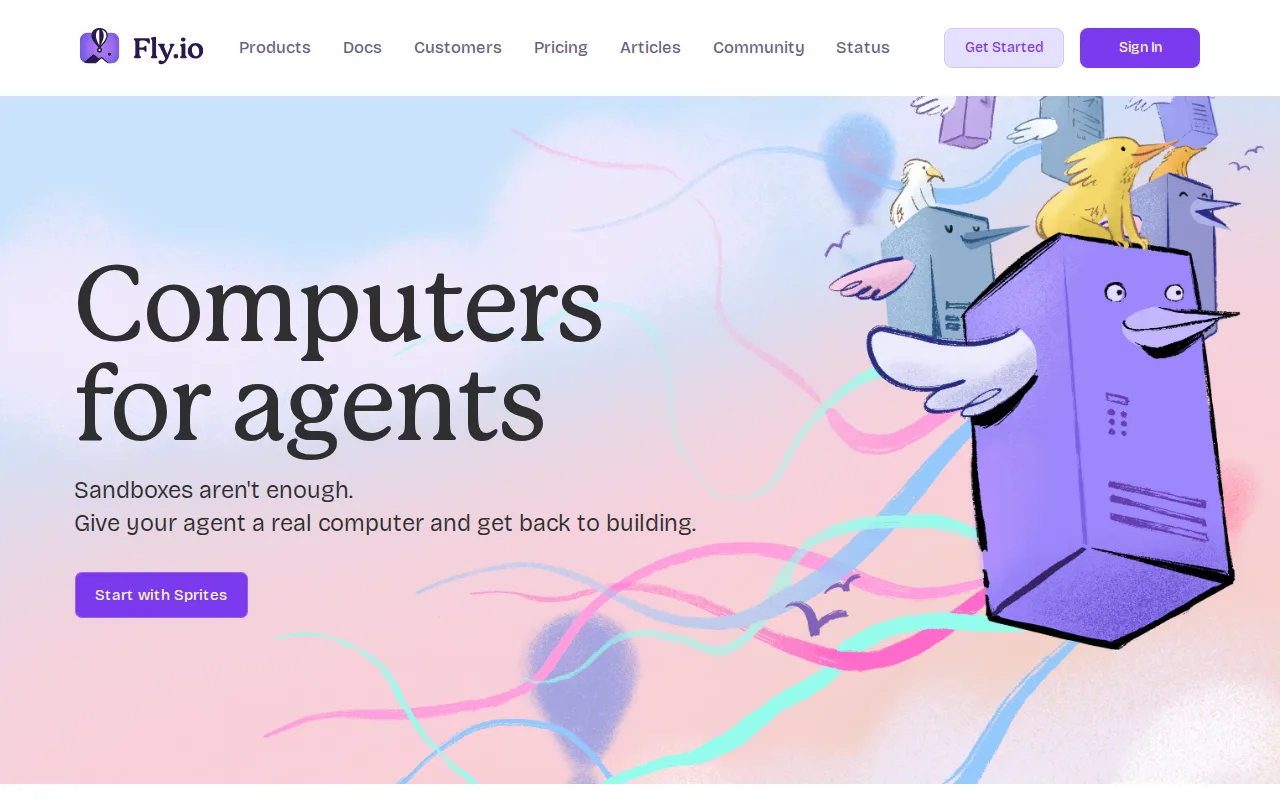Screenshot of Fly.io