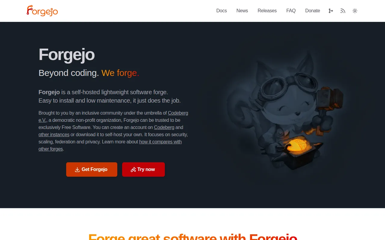 Screenshot of Forgejo
