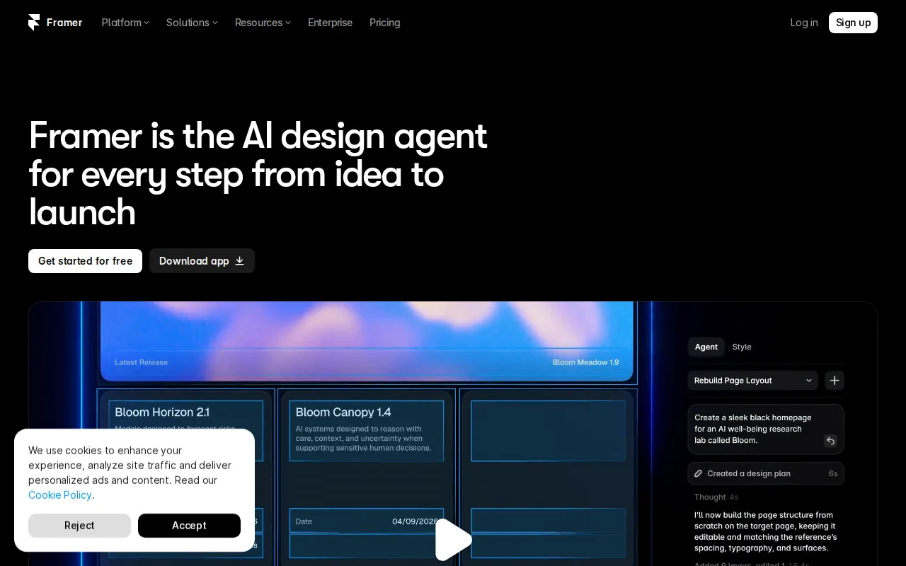 Screenshot of Framer