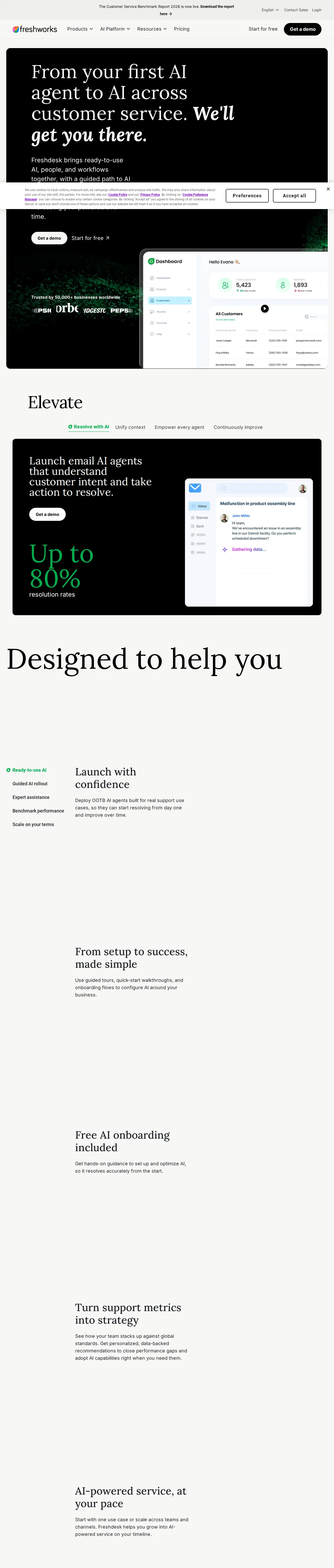 Screenshot of Freshdesk
