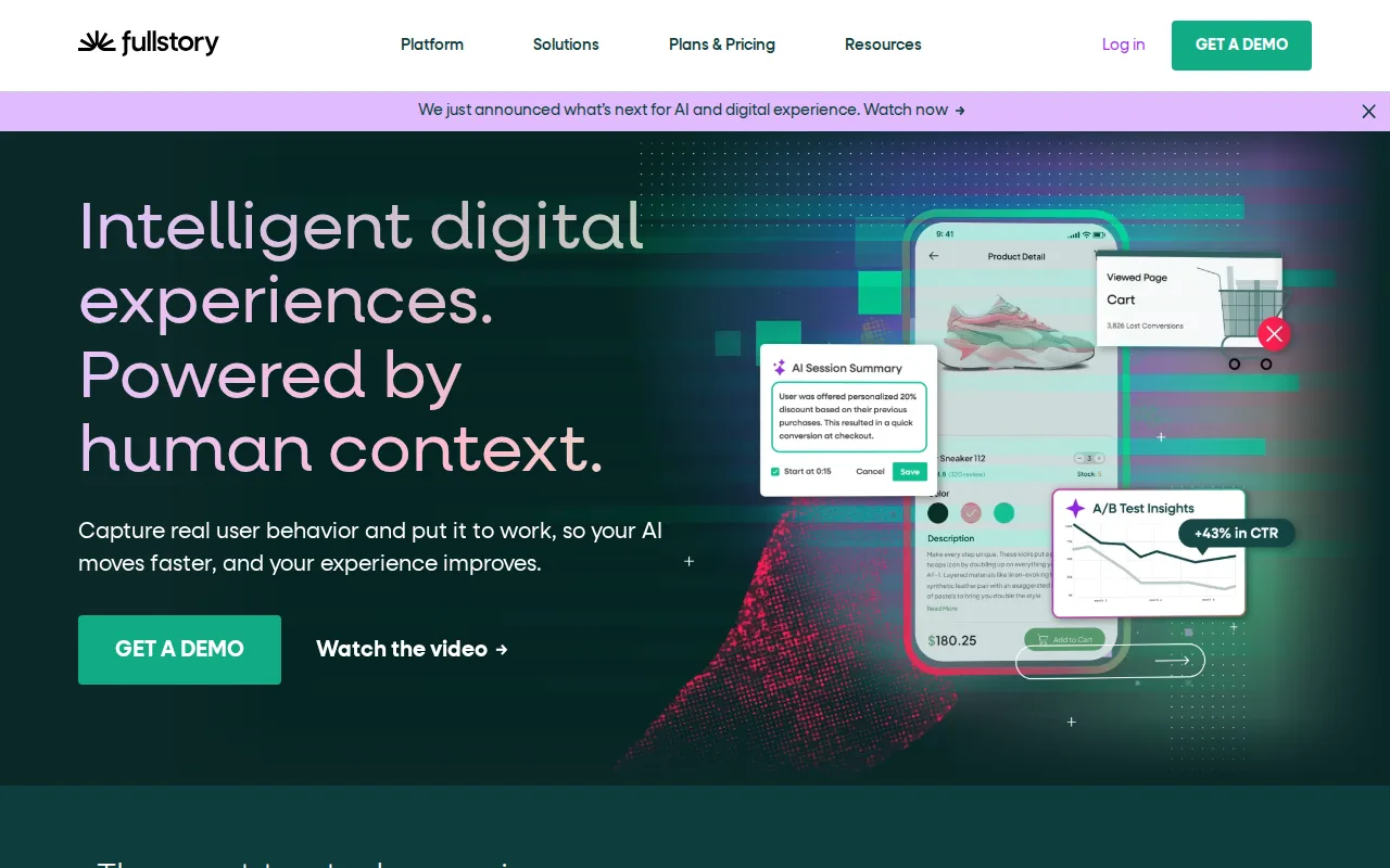 Screenshot of FullStory