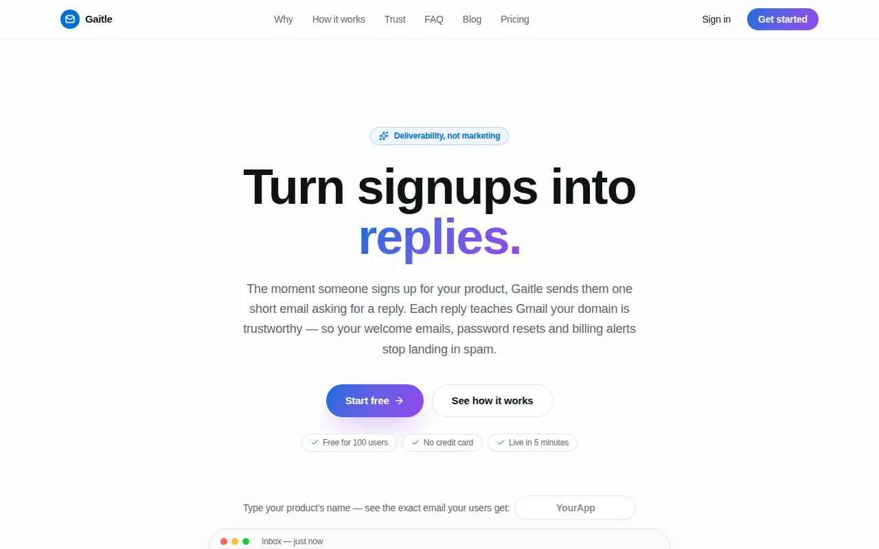 Screenshot of Gaitle