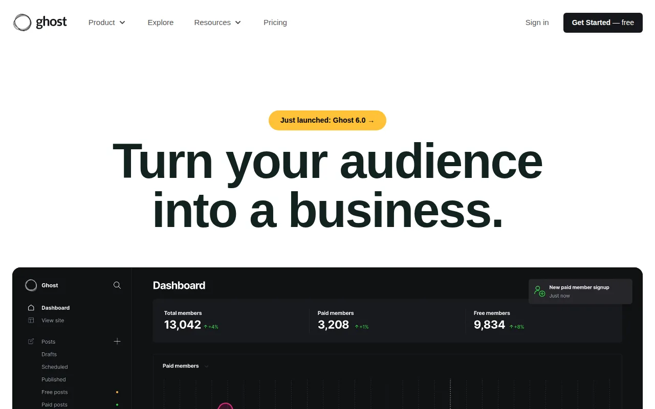 Screenshot of Ghost