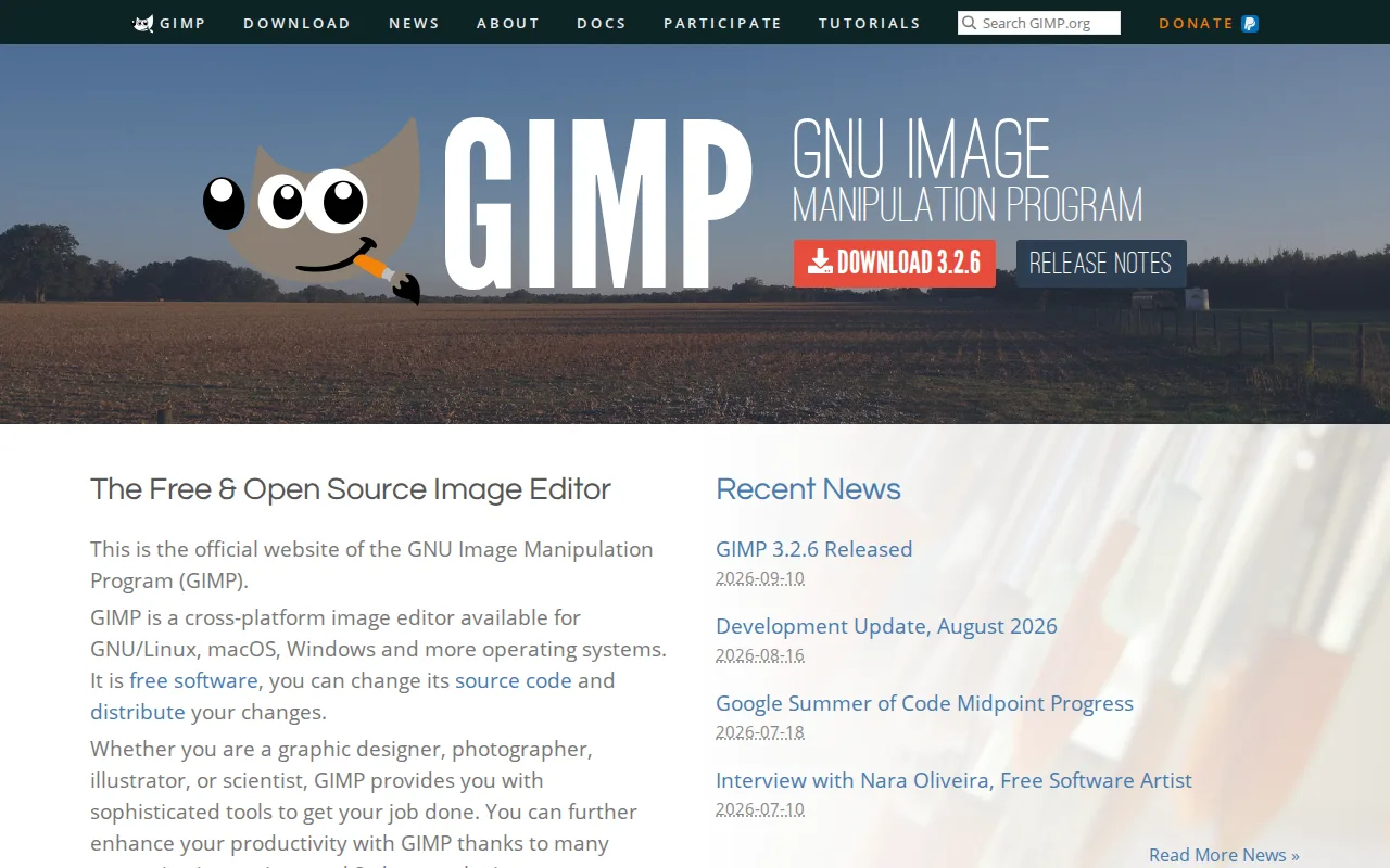 Screenshot of GIMP