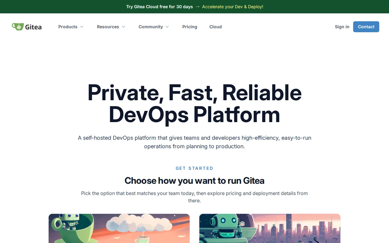 Screenshot of Gitea