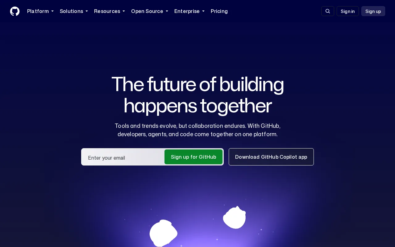 Screenshot of GitHub