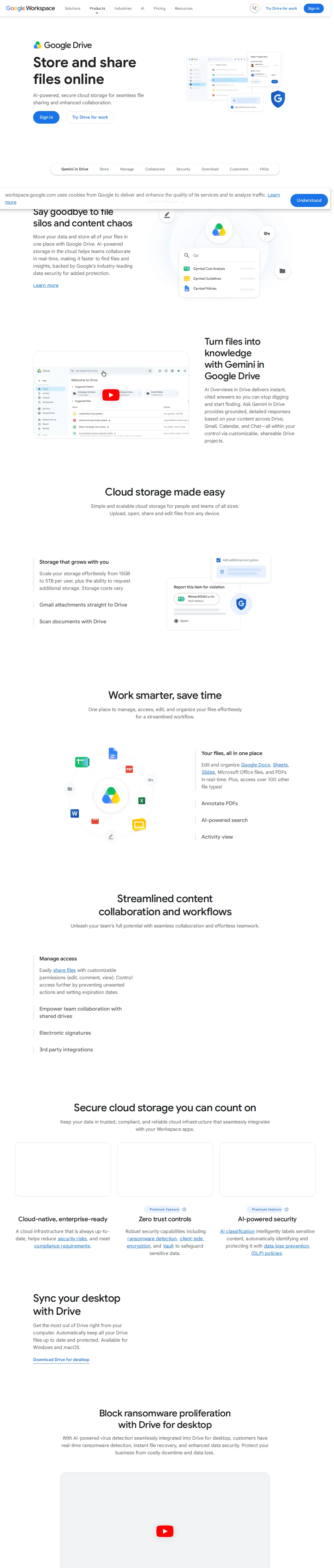 Screenshot of Google Drive