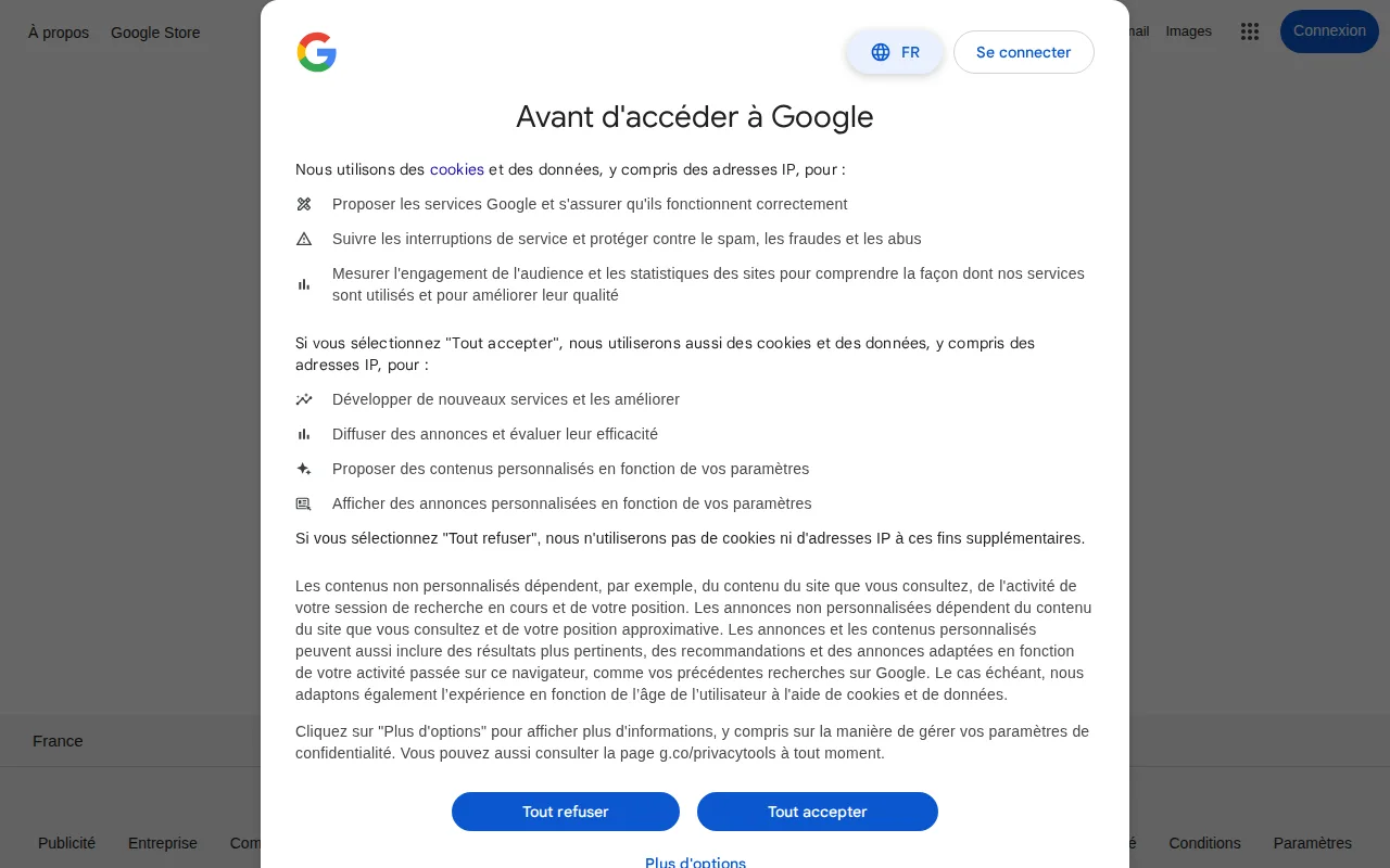 Screenshot of Google Search