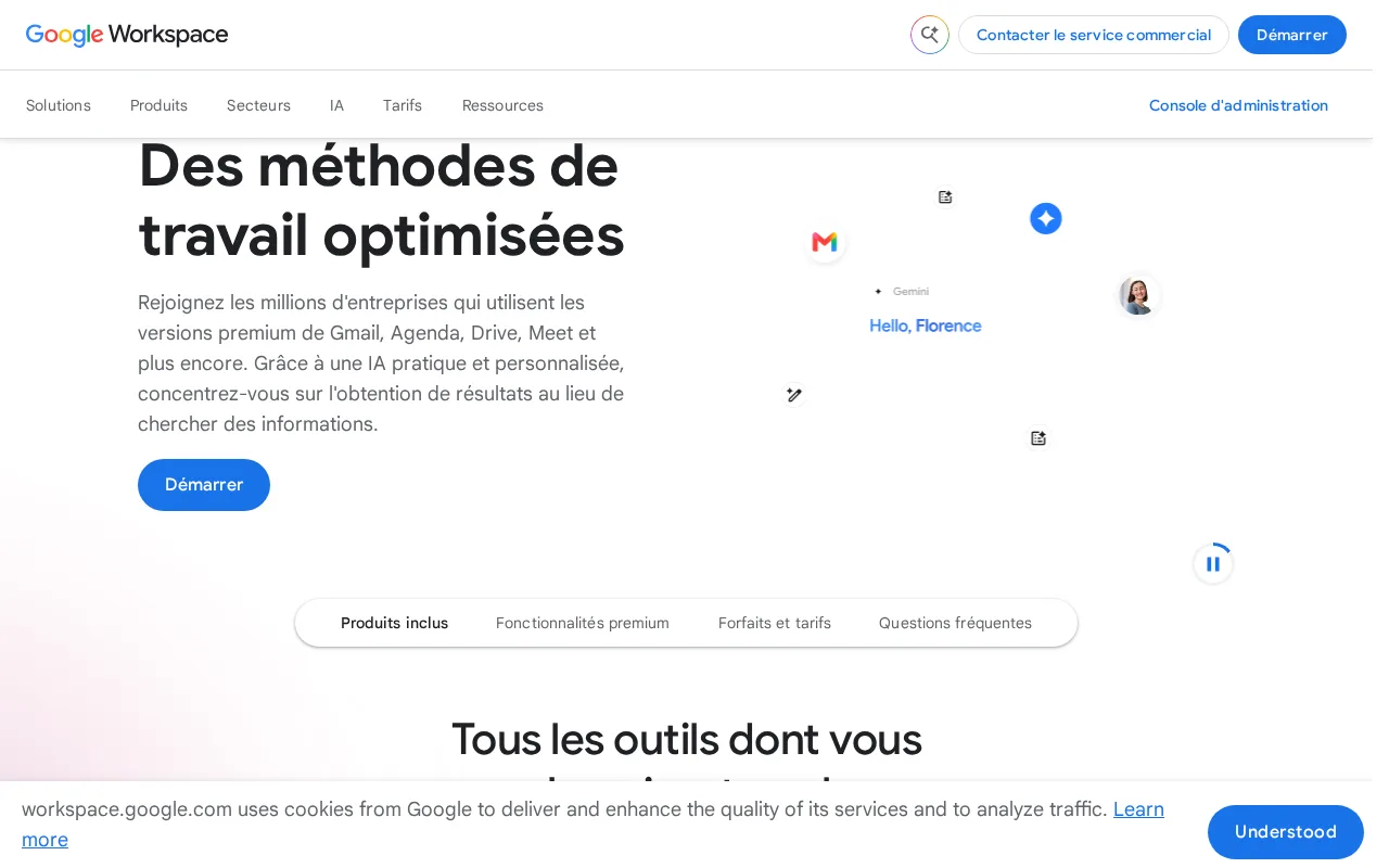 Screenshot of Google Workspace
