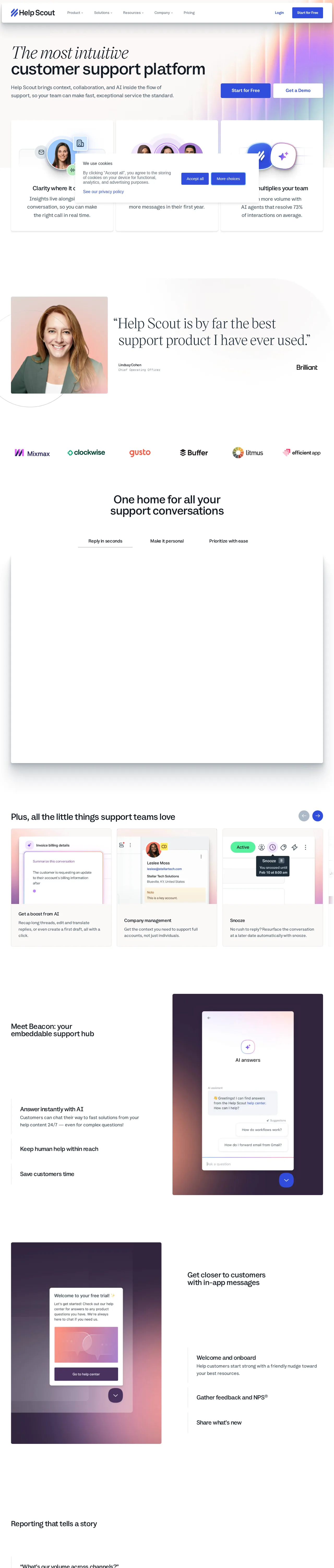 Screenshot of Help Scout