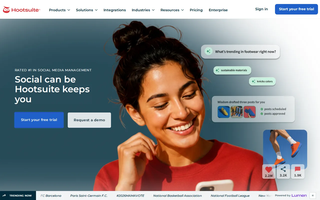 Screenshot of Hootsuite