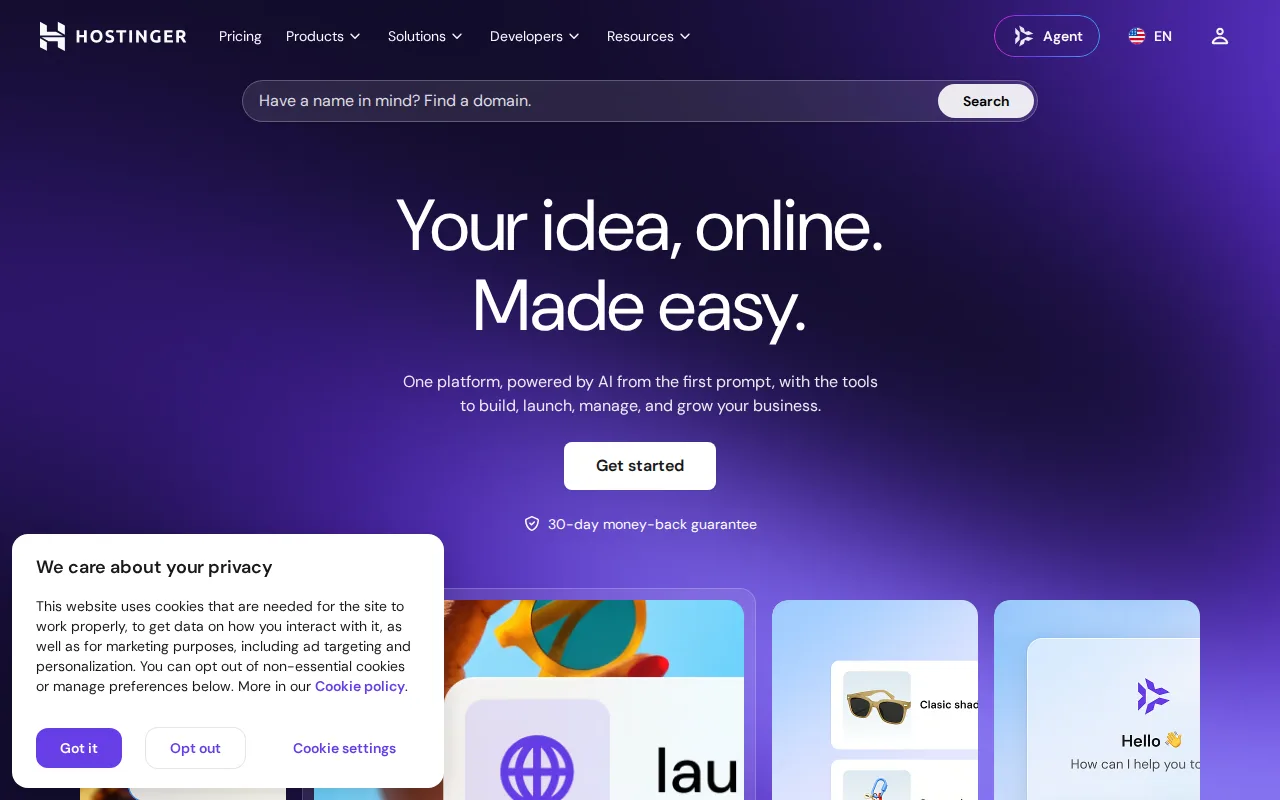 Screenshot of Hostinger Website Builder