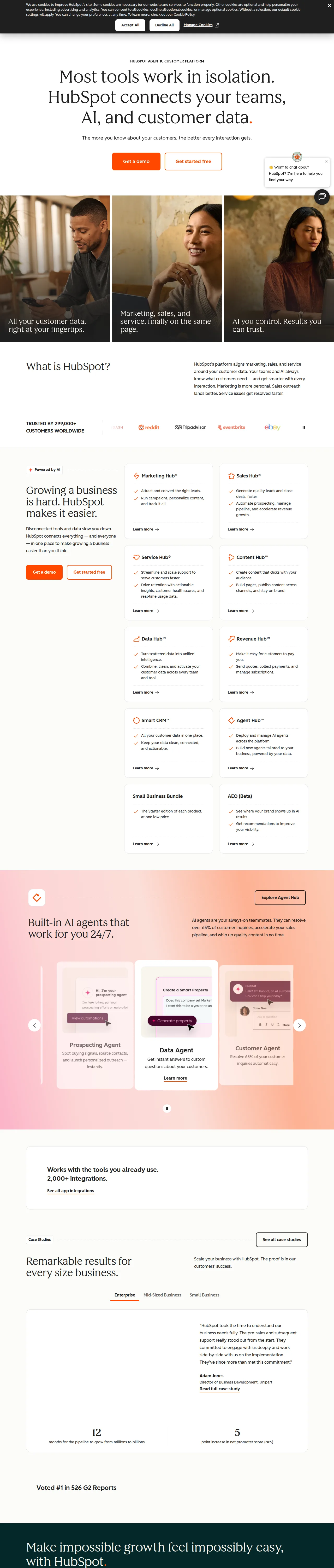 Screenshot of HubSpot