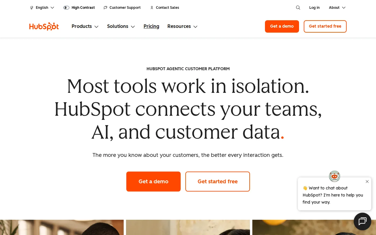 Screenshot of HubSpot